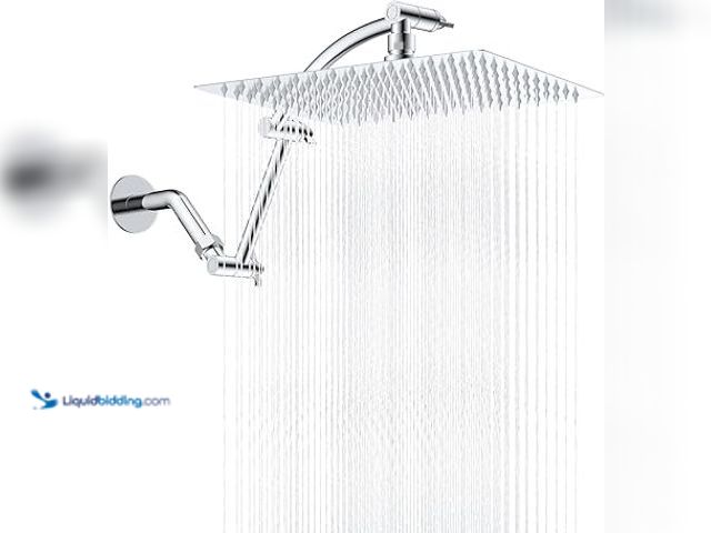 Lot 49-5448539 - Hibbent All Metal Rain Shower Head, 12'' High Pressure Rainfall Square Showerhead with 16" Shower He...