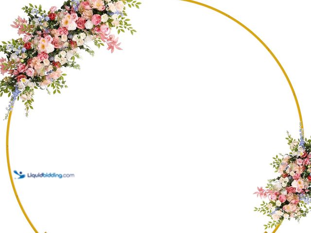 Lot 49-5406686 - Asee'm 7.2FT Gold Wedding Arch Round Backdrop Stand Large Circle Metal Floral Balloon Frame for Part...