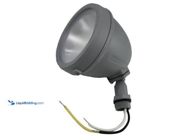 Lot 49-5549651 - QTY 2 - Commercial Electric 14-Watt Hardwired Gray LED Landscape Flood Light Metal Spot Light, 1100 ...