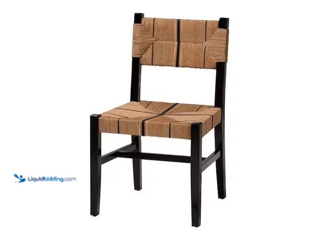 Lot 49-1614069 - Bali & Pari Prita Natural Brown and Black Dining Chair Model # 249-13883-HD, Slightly Used, Scuffs a...