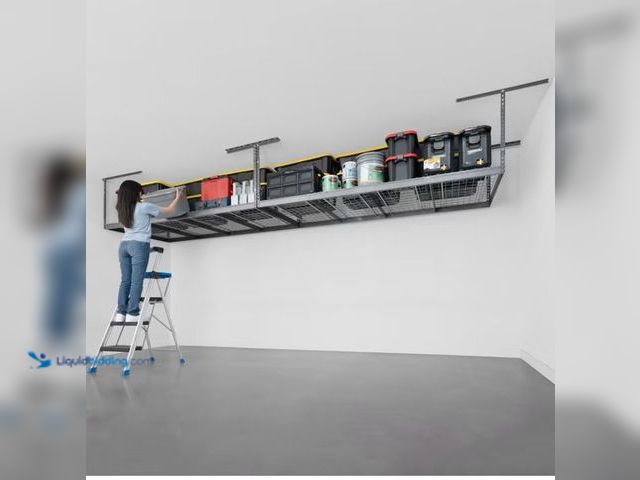 Lot 49-1630668 - (2-Pack) SafeRacks Super Duty 4 ft x 8 ft Overhead Garage Storage Rack and Accessories Kit, Model #S...