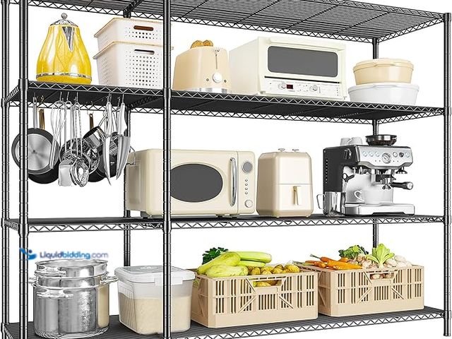 Lot 49-3480388 - Romorgniz 52.4W Wire Shelving Rack, 4Tier Metal Shelving Unit, 1120LBS Heavy Duty Storage Shelves, A...