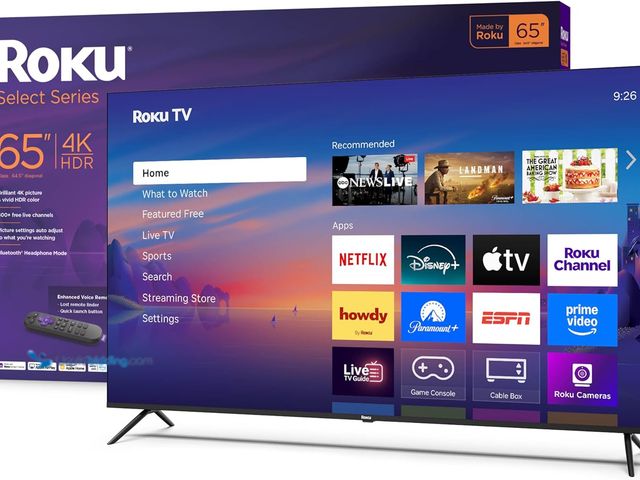 Lot 49-5483419 - Roku Smart TV 2025 – 65-Inch Select Series, 4K HDR TV – RokuTV with Enhanced Voice Remote – Flat Scr...