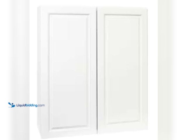 Lot 49-1625487 - Hampton Bay Hampton 36 in. W x 12 in. D x 42 in. H Assembled Wall Kitchen Cabinet in Satin White, Mo...
