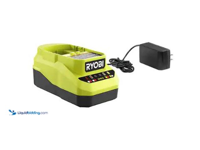Lot 49-1630747 - RYOBI ONE+ 18V Lithium-Ion Charger Model # PCG002, Slightly Used, Powers On  Ref#CRS0723