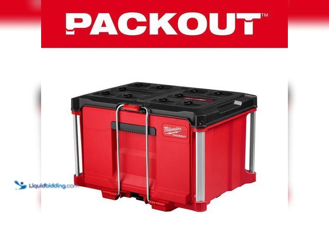 Lot 49-2024416 - Milwaukee PACKOUT Single Drawer Tool Box. Model # 48-22-8441. MSRP $164. Slightly used, scuff scratc...