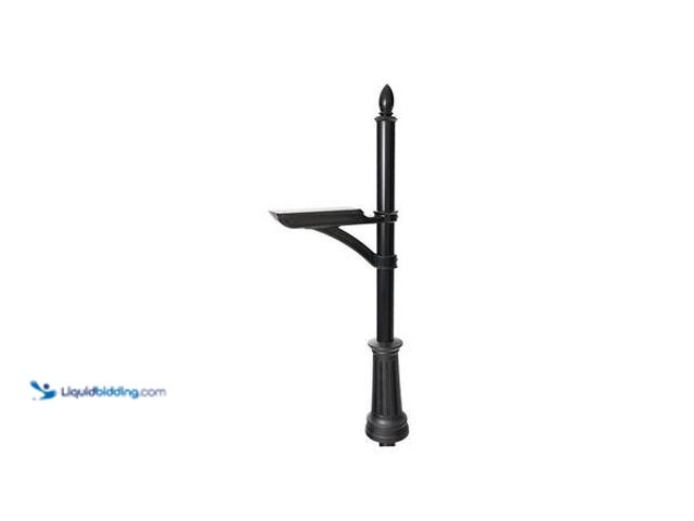 Lot 49-5554020 - Architectural Mailboxes Hamilton Black In-Ground Steel Mailbox Post Model # 7510B-10 Unused Attachme...