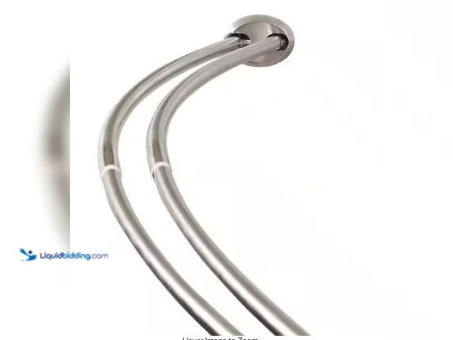 Lot 49-1549275 - Zenna Home Rustproof 72 in. High-Grade Stainless Steel Dual Mount Double Curved Shower Rod in Brushe...