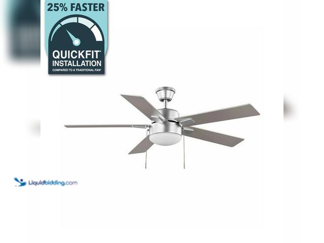 Lot 49-5452797 - Hampton Bay
52 in. Corwin Indoor/Outdoor Silver LED Ceiling Fan with Light Kit Internet # 319830776...