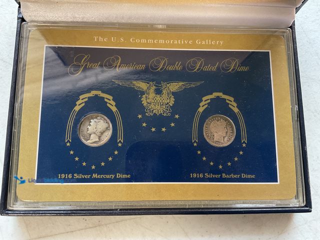 Lot 49-1804556 - U.S. COMMEMORATIVE GALLERY 1916 DIMES BARBER AND MERCURY.