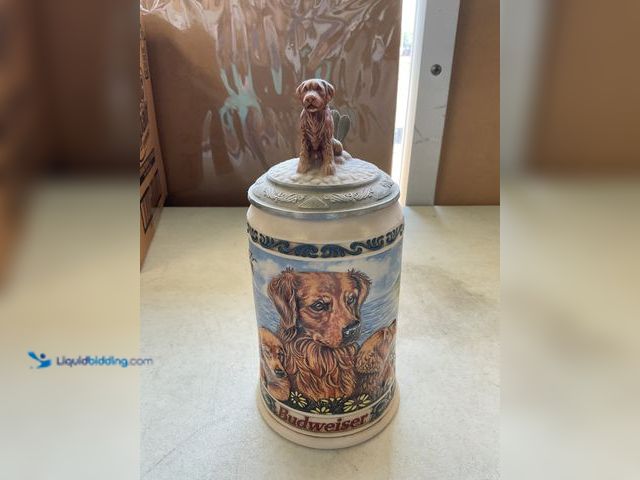 Lot 49-3609207 - Other 1994 ANHEUSER-BUSCH BUDWEISER HUNTERS COMPANION SERIES GOLDEN RETRIEVER BEER STEIN LIDDED MUG ...
