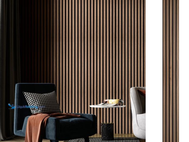 Lot 49-5538639 - A31005WA04-Art3d 4-Piece Wood Slat Acoustic Panels for Stylish Decor and Noise Reduction, 3D Texture...