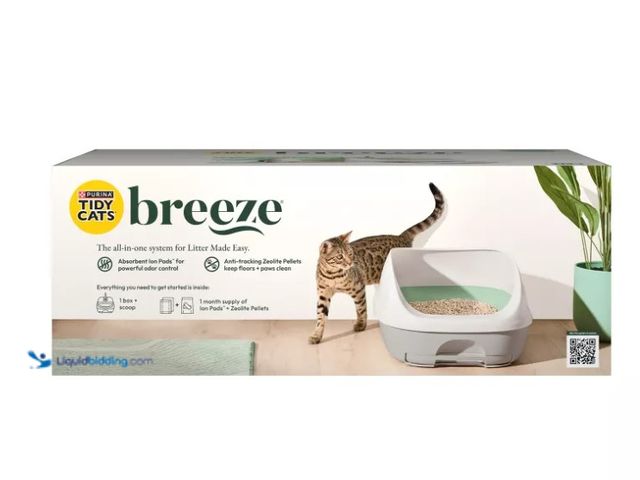 Lot 49-5547977 - Purina Tidy Cats BREEZE Litter Box System Starter Kit Odor Control Litter Box, Litter Pellets & Pads...
