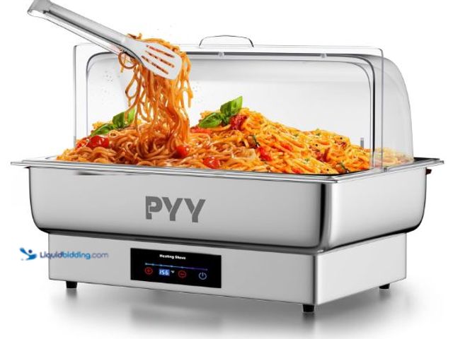 Lot 49-1558990 - PYY Electric Chafing Dish Full Size Stainless Steel Chafer, Temperature Control, Chafing Dish Buffet...