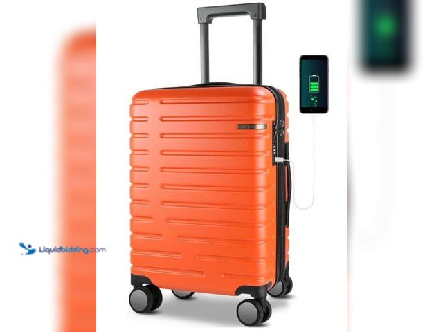 Lot 49-3473739 - EMPSIGN Carry On Luggage with Spinner Wheels, Hard Shell Carry-On Expandable Suitcase 21x14x9 Airlin...