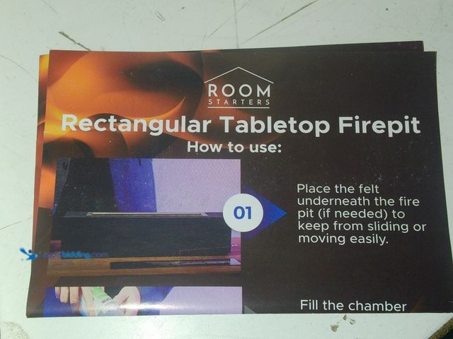 Lot 49-3600387 - RoomStarters 18in Black Linear Indoor/Outdoor Tabletop Fire Pit, Unused, Factory Packed  Ref#LBREL