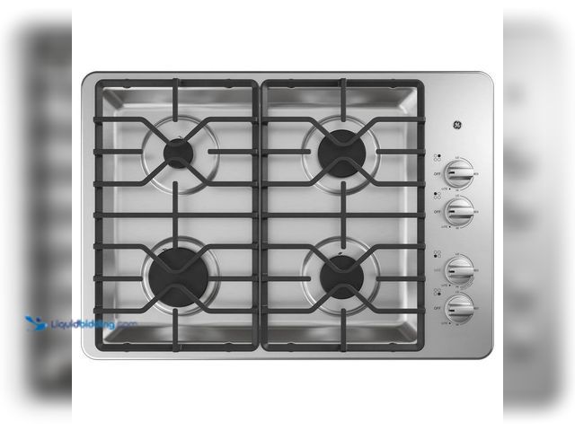Lot 49-5453537 - GE 30 in. Gas Cooktop in Stainless Steel with 4-Burners Including Power Burners. [Model # JGP3030SLS...