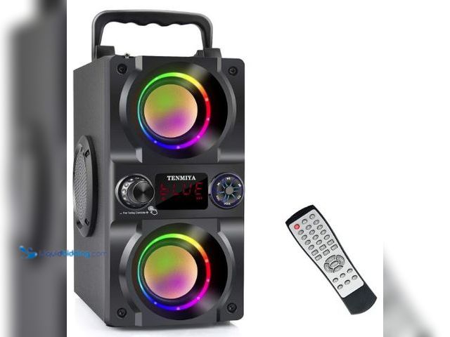Lot 49-5436618 - Bluetooth Speaker, 40W (60W Peak) Portable Wireless Speaker with Colorful Lights, Double Subwoofer H...