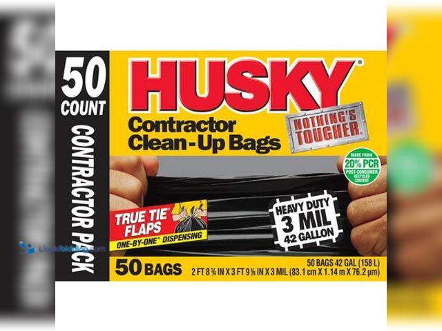 Lot 49-5553501 - QTY 2 - Husky 42 Gal. Heavy-Duty Contractor Clean-Up Bags with 20% PCR (50-Count Model # HKR42WC050B...