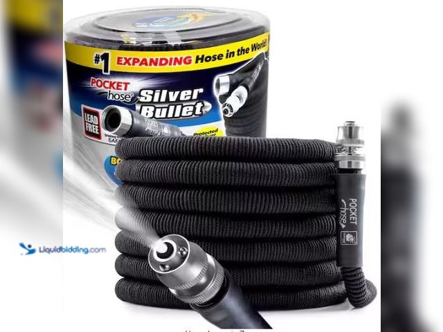 Lot 49-1569317 - Pocket Hose Silver Bullet 3/4 in. Dia x 100 ft. Lightweight Kink-Free Expandable Water Garden Hose, ...