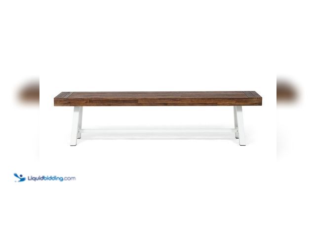 Lot 49-5414574 - Carlisle 14.50 in. 3-Person Sandblast Dark Brown Wood Outdoor Patio Bench Model # 68731 unused