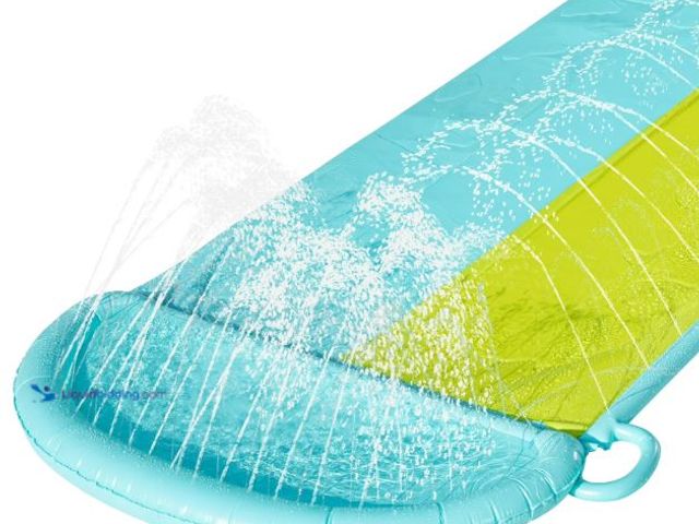 Lot 49-5545776 - Bluescape 18ft Blue Double Lane Water Slide Racer, with Sprinklers, Age 5 to 12, Unisex, Unused