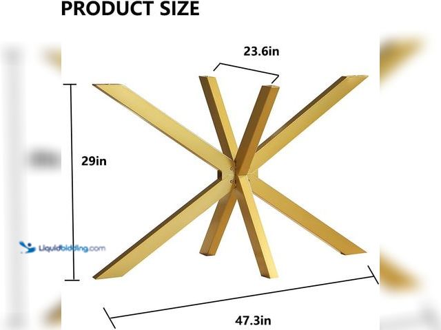 Lot 49-5554013 - 30" Gold Table Base, Heavy Duty Metal Legs for Glass & Wood | 30" Height, Gold, For Glass/Marble/Woo...