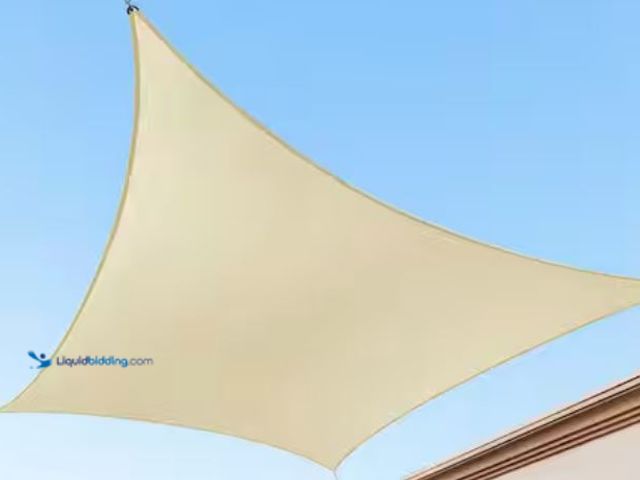 Lot 49-2020871 - COLOURTREE 12 ft. x 7 ft. 220 GSM Waterproof Beige Rectangle Sun Shade Sail Screen Canopy, Outdoor P...