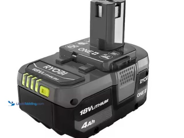 Lot 49-1630792 - RYOBI ONE+ 18V 4.0 Ah Lithium-Ion Battery Model # PBP005, Used, Powers On  Ref#PA0804
