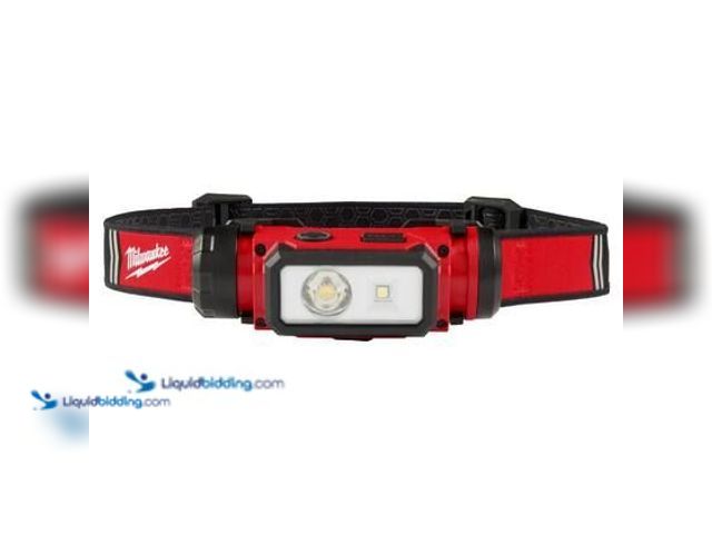 Lot 49-5575033 - Milwaukee 600 Lumens LED REDLITHIUM Hard Hat Headlamp Model # 2163-21 UNUSED. UNABLE TO TEST. CHARGE...