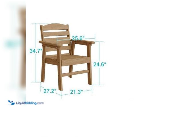 Lot 49-5552542 - Teak Outdoor Plastic Dining Chair. New. Model # GS-PE-7ST-TKV1
