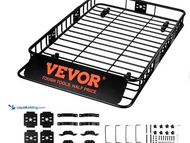 Lot 49-1623568 - VEVOR - Roof Rack Cargo Basket, 64" x 39" x 6" Rooftop Cargo Carrier with Extension, Heavy-duty 200 ...