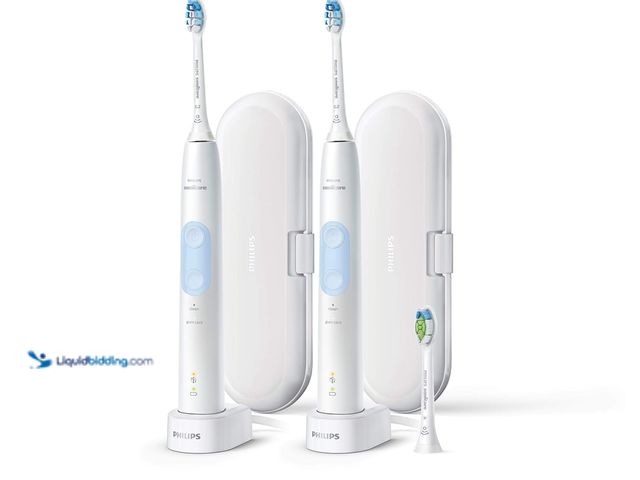 Lot 49-5542680 - Sonicare Protective Clean Rechargeable Toothbrushes 2 Handless 3 Brush Heads & 2 Travel Case & 2 Cha...