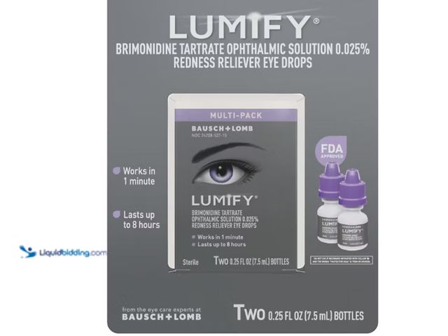 Lot 49-1555521 - Lumify Redness Reliever Eye Drops, 2 pk., Model# 233606, New, BB 1-2027.  Ref#CST1225