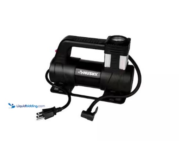 Lot 49-3432466 - Husky 120-Volt Corded Electric Inflator, 120-Volt AC inflator for cars, motorcycles, and bicycle tir...