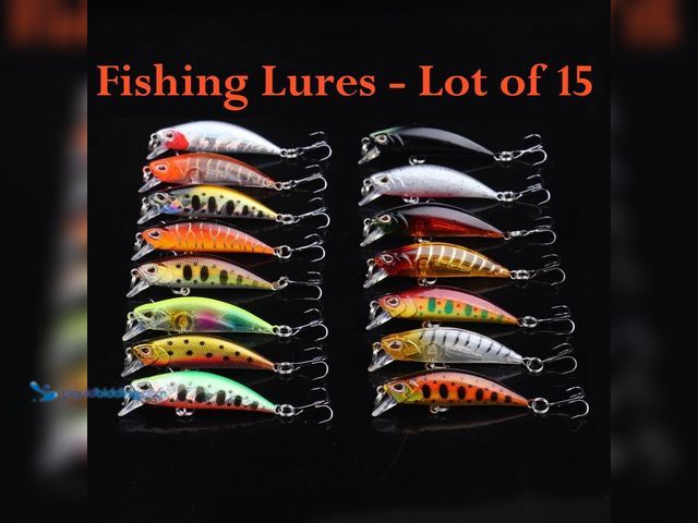 Lot 49-3435059 - Lot of 15 Crankbait Fishing Lures 2.17" 5g with Hard Storage Cases - NEW - The set includes a variet...