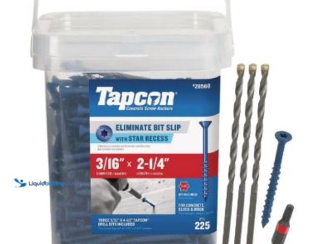 Lot 49-3566831 - 3/16 In. X 2-1/4 In. Star Drive Flat Head Concrete Screw Anchor (225-count), Unused