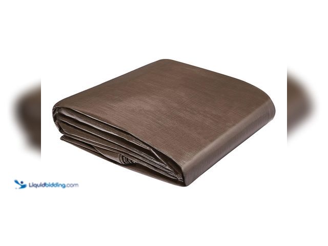 Lot 49-5553207 - Amazon Basics Multi Purpose Waterproof Poly Tarp Cover with Grommets, 20 x 20 ft, 10MIL Thick, Brown...