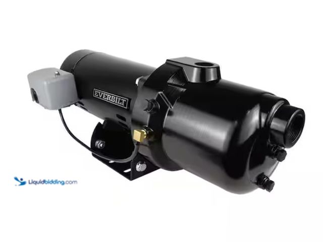 Lot 49-1570069 - Everbilt 1/2 HP Plastic Shallow Well Jet Pump, Included 30/50 pressure switch, pre-wired and factory...