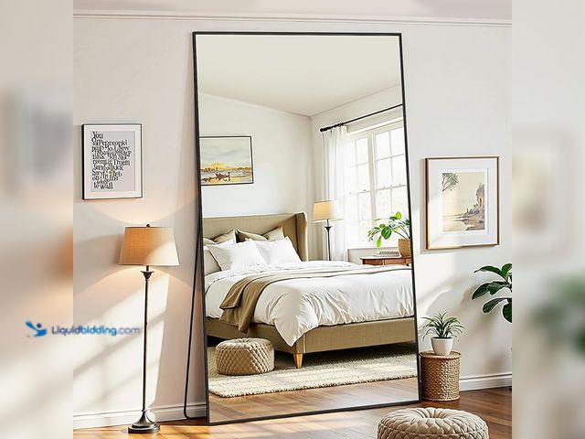 Lot 49-5433763 - Full Length Mirror, 86"x46" Oversized Floor Mirror Freestanding, Full Body Mirror Floor Standing Mir...