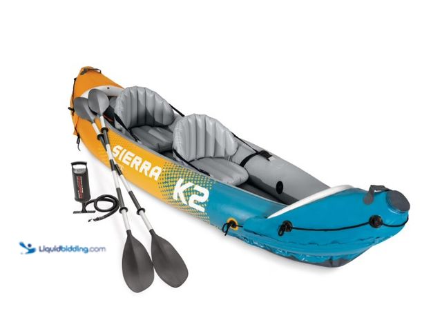 Lot 49-5556874 - Intex Sierra K2 2-Person Inflatable Kayak with Accessory Kit, Oars and Hand Pump - Walmart Exclusive...