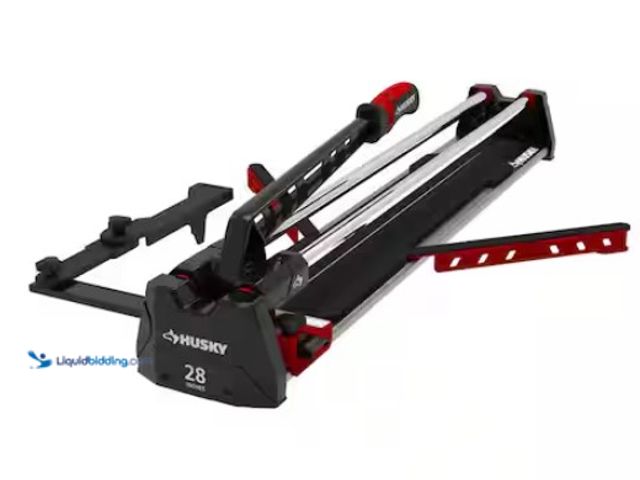 Lot 49-1546858 - Husky 28 in. Tile Cutter with Tungsten Carbide Blade and Adjustable Gauge, Model # JHD700, Slightly ...