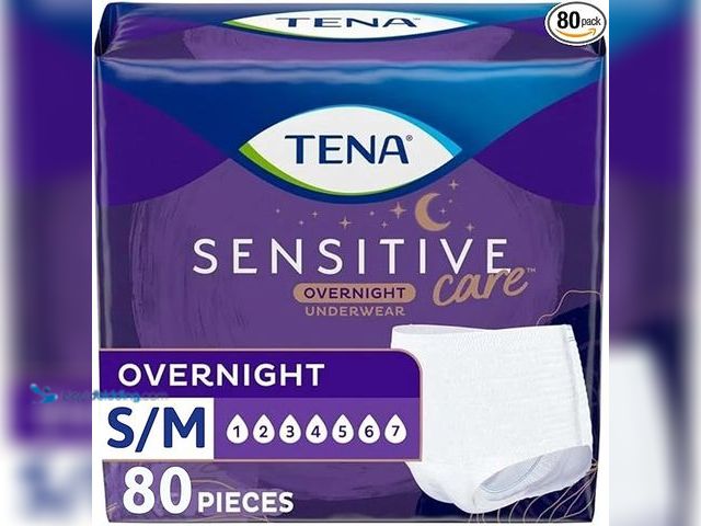 Lot 49-5406887 - Tena Sensitive Care Overnight Incontinence Underwear for Women Small/Medium, 80 Count, Unused.