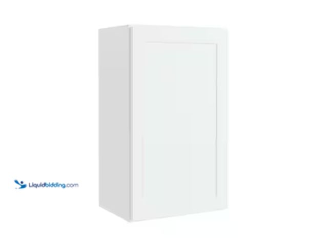 Lot 49-2000062 - Hampton Bay Courtland 18 in. W x 12 in. D x 30 in. H Assembled Shaker Wall Kitchen Cabinet in Polar ...