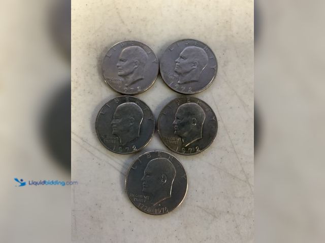 Lot 49-5467315 - LOT OF 5 “IKE” EISENHOWER LARGE ONE DOLLAR COINS INCLUDING 1972 AND 1976