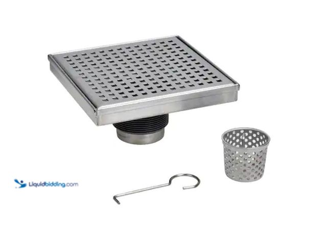 Lot 49-3614866 - Oatey Designline 6 in. x 6 in. Stainless Steel Square Shower Drain with Square Pattern Drain Cover, ...