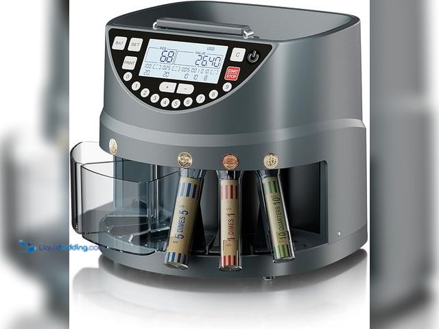 Lot 49-3523761 - Aneken Coin Counter and Sorter with TFT Display - Accurate Sorting Machine for 5 Denominations, Smoo...