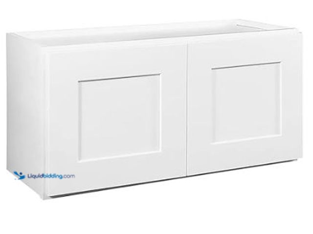 Lot 49-1577231 - Design House Brookings Shaker Unassembled Bridge Wall Kitchen Cabinet W3015, 30 W x 12 D x 15 H, Pai...