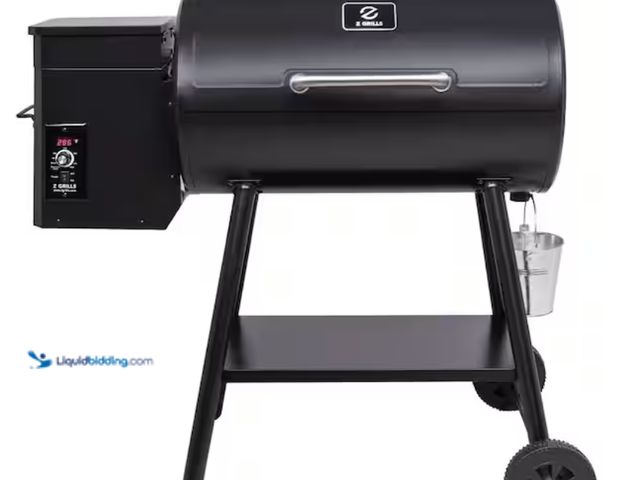 Lot 49-2000079 - Z GRILLS 567 sq. in. Wood Pellet Grill in Black with Auto Temperature Control, Model # ZPG-550B, Unu...