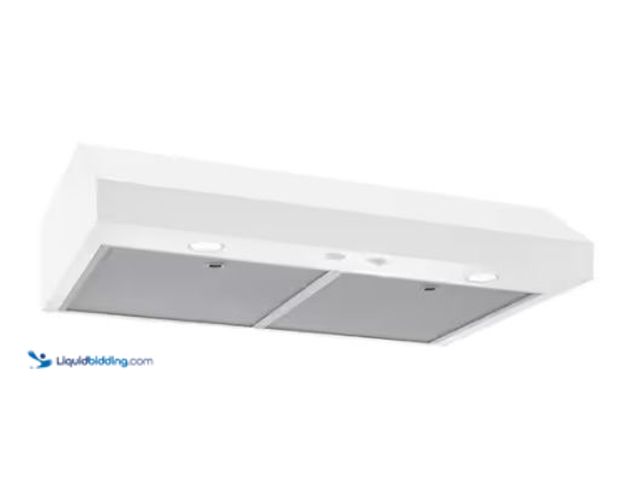 Lot 49-1573009 - Broan-NuTone Glacier 30 Inch 350 Max Blower Under-Cabinet Range Hood, White, ENERGY STAR, Model # GL...